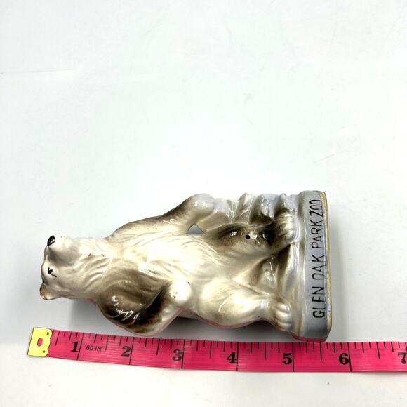Antique Vintage Glen Oak Park Zoo Porcelain Bear Japan Made MCM CHIPPED Ear - Picture 2 of 9